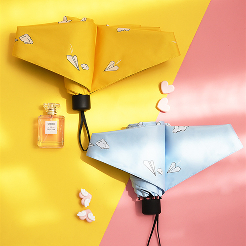 Anti-uv Pocket Umbrella Mini Folding Sun Umbrellas Parasol Sun Foldable Umbrella Mini Umbrella Candy Color Traveling Rain Gear