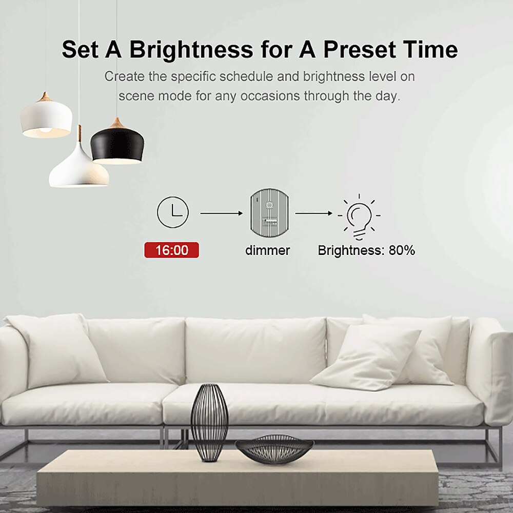 SONOFF-atenuador inteligente D1, interruptor Wifi RM433 RF, Control de voz remoto, ajuste de brillo de luz, funciona a través de la aplicación eWeLink, Alexa y Google Home