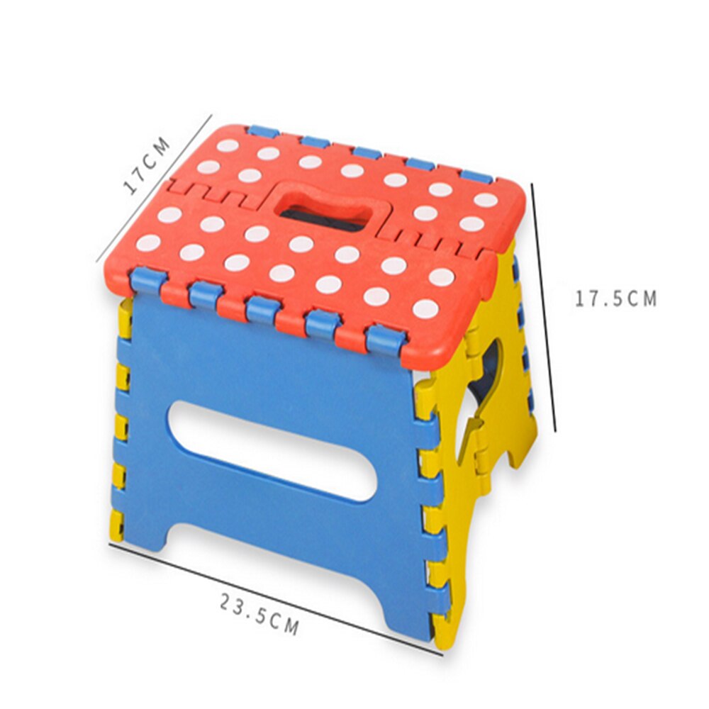 1PCS Small dot plastic folding stool handle child stool Colorful portable small bench