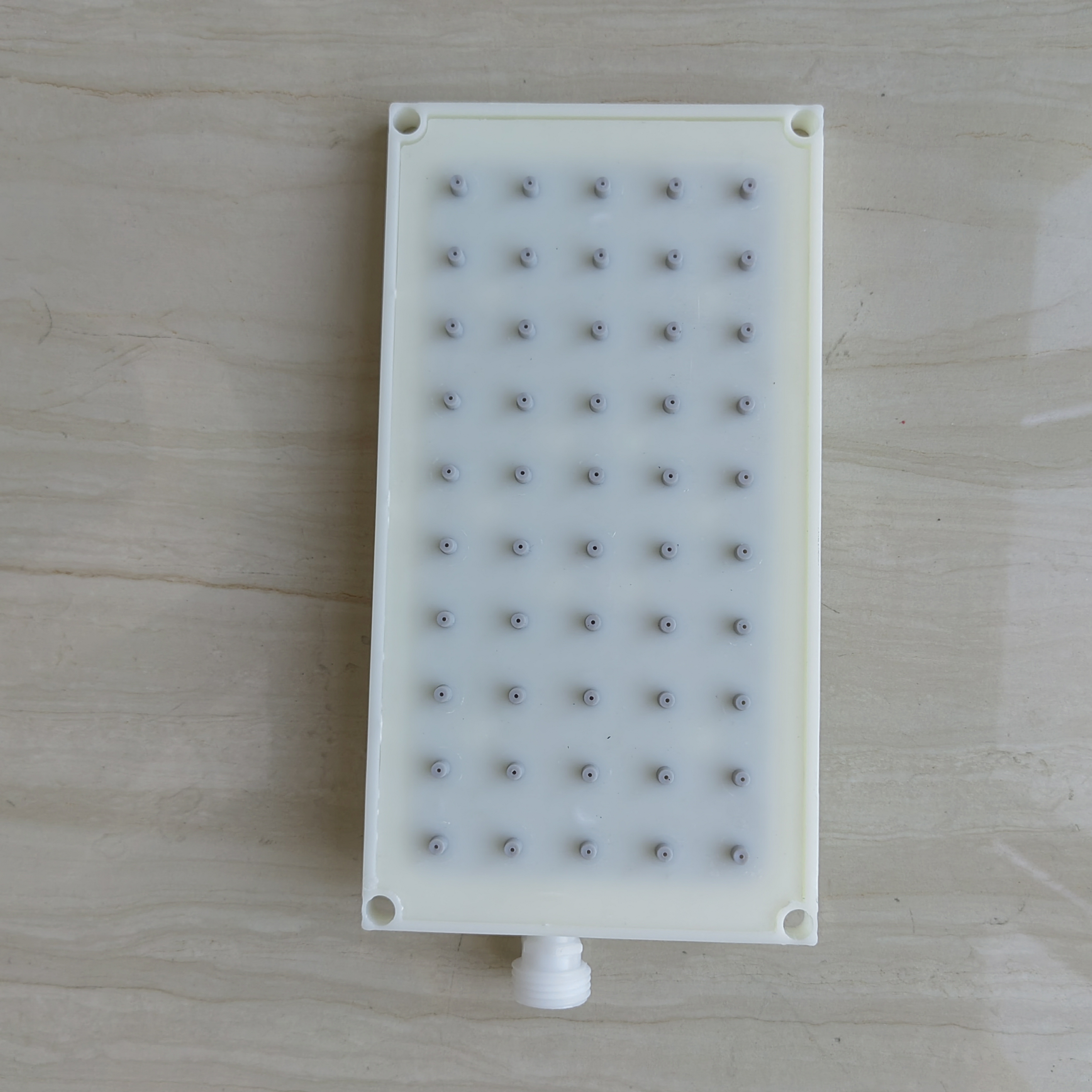 Pommeau de douche rectangulaire ABS 20,5x10,9cm, 5x10 trous, accessoires de pomme de douche à pulvérisation supérieure, interface G1/2