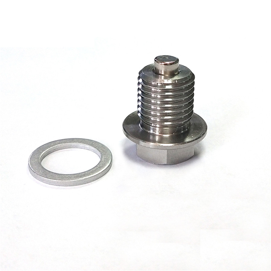 Stainless Steel Neodymium Magnetic Oil Drain Plug M14 x 1.5mm w/ Aluminum Washer