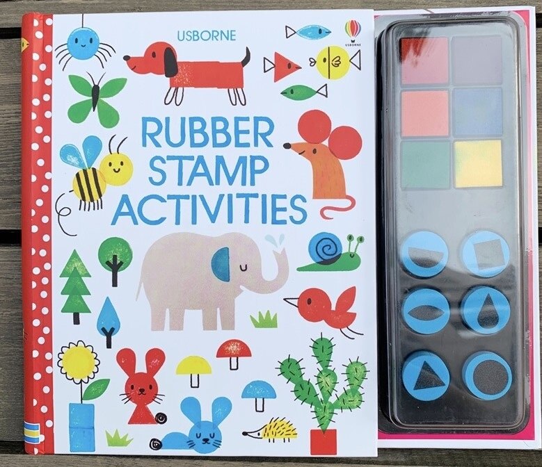 26*22*1.4cm Baby Fingerprint English drawing Book with Rubber Stamp Ink Pad kids Doodling Paint Learning Book Animals Garden: elephant stamp