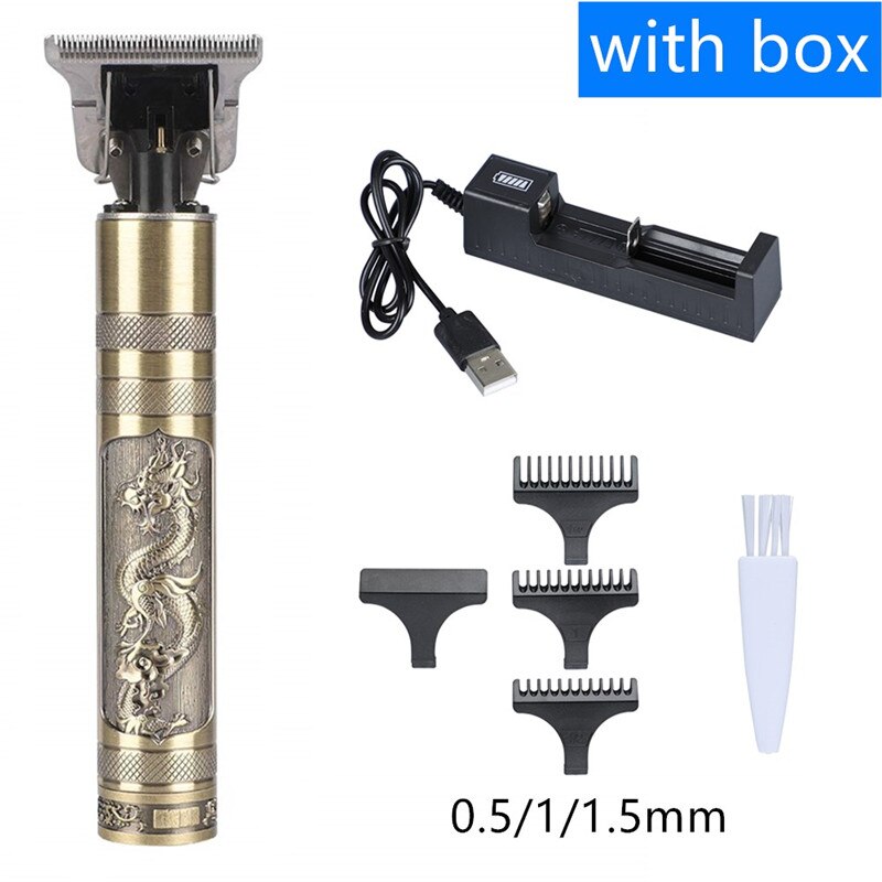 Barber Rechargeable Hair Trimmer Haircut Titanium Steel T Blade Hair Clipper Beard Trimmer Hair Cutting Machine: 110242