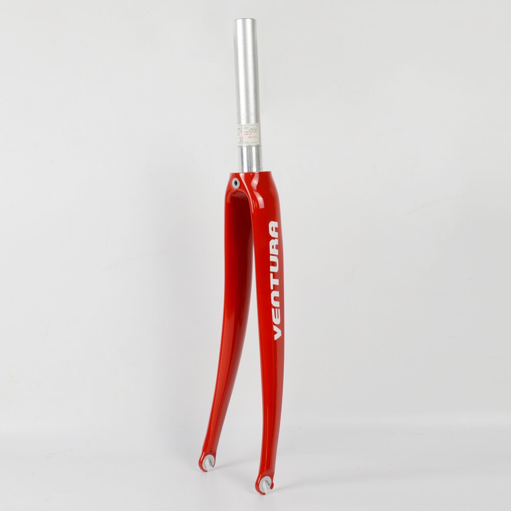 Horquilla de bicicleta de carretera de , 700C, 28,6mm, Ciclismo de Carretera Fixie de aluminio y carbono brillante: Rojo