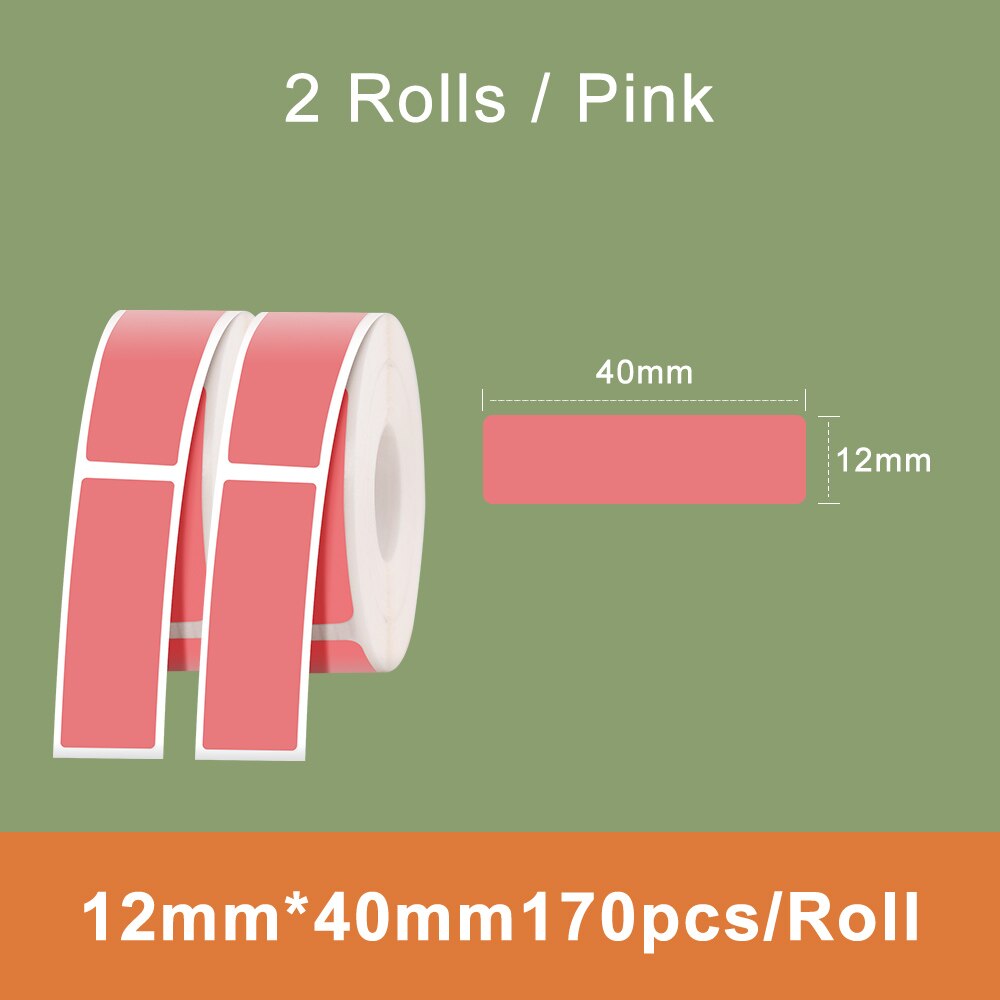 Supvan Mini Label Printer Paper Waterproof Anti-Oil Printing Label Price Label Pure Color Scratch-Resistant Label Sticker Paper: Pink Label C 2