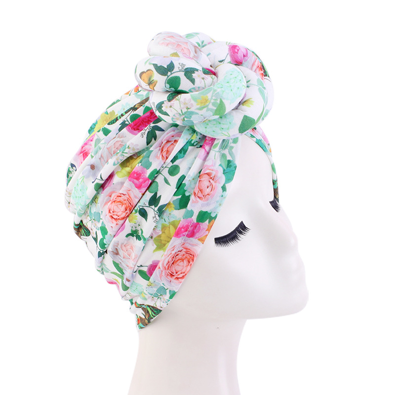 African Print Turban for Women Pre-Made Top Knot Head Wraps Flower Stretch Hijab Ladies Party Wedding Headdress: Yellow
