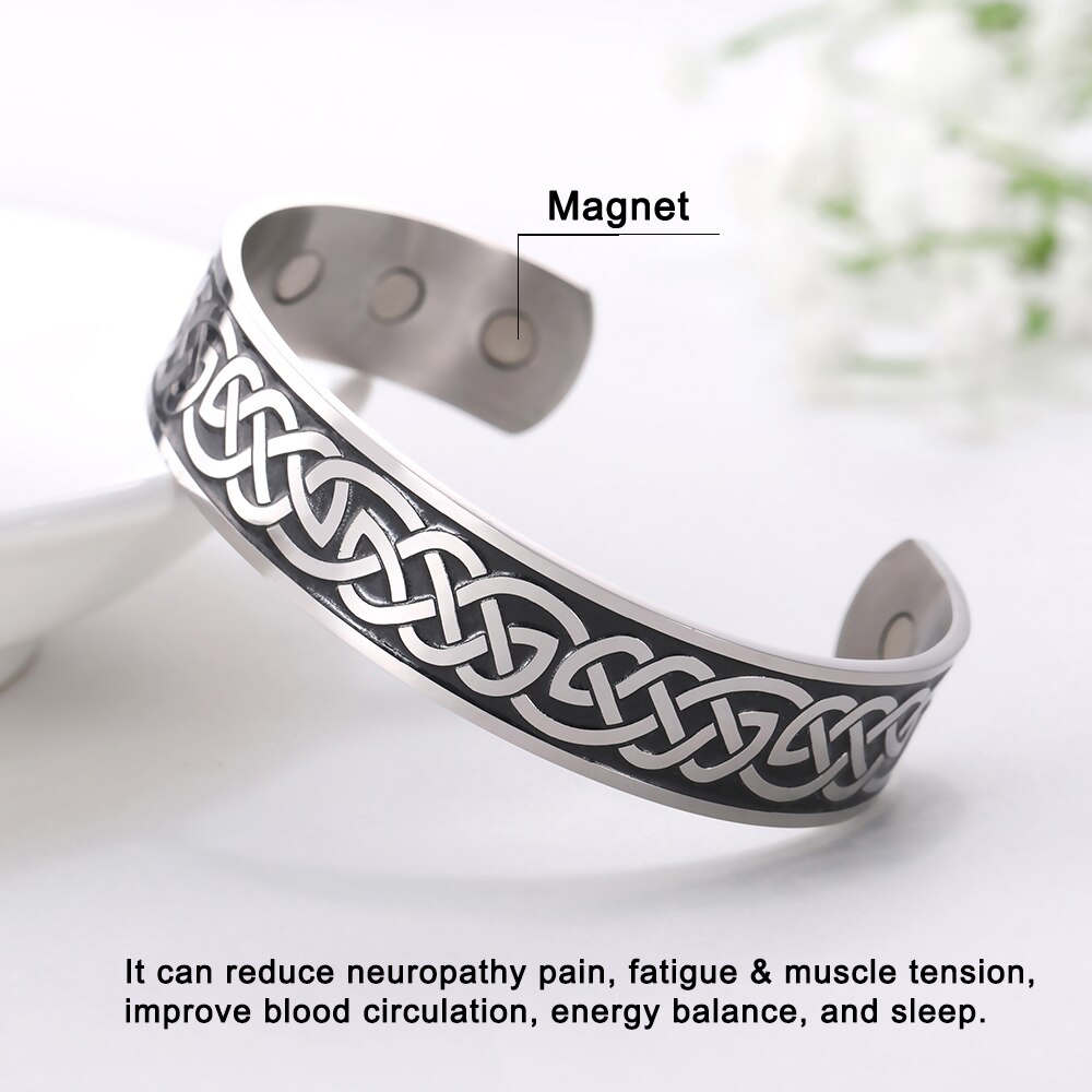 Skyrim Vintage Magnetische Armbanden Manchet Bangle Luck Ierse Knot Celtics Knopen Viking Rvs Armbanden Sieraden voor Vrouwen Mannen