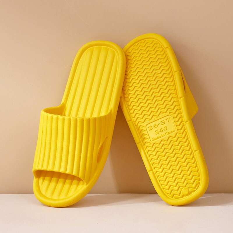 Bathroom Anti-slip Shoes Women Thick Platform Slippers Summer Beach Eva Soft Sole Slide Sandals Leisure Men Ladies Indoor: yellow / 38-39(25cm)