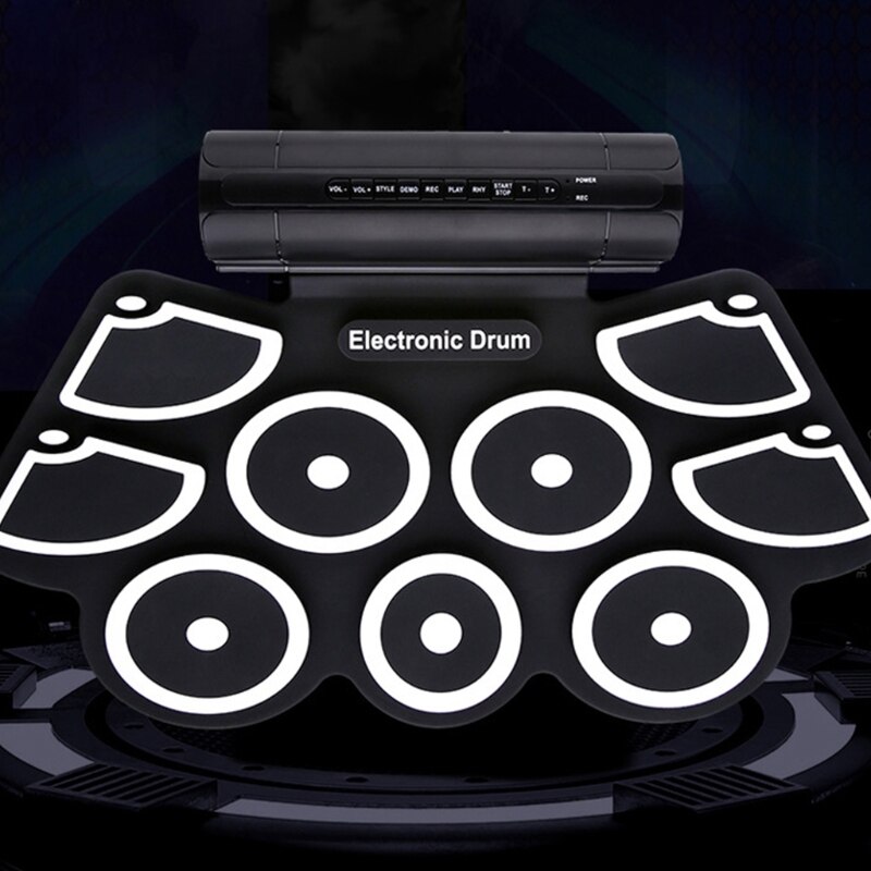 Top Portable MIDI Electronic Roll Up Drum Kit with Built in Speakers