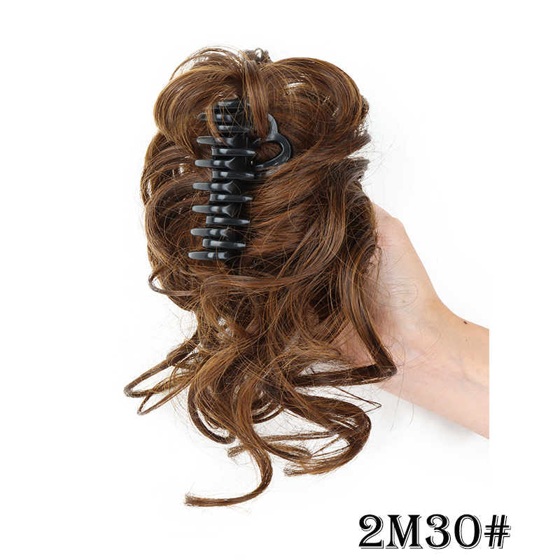 WIGSIN Synthetic Messy Bun Hair Extension Claw Clip in Hair Piece Hair Buns Short Curly Hair for Women: T1B/PURPLE