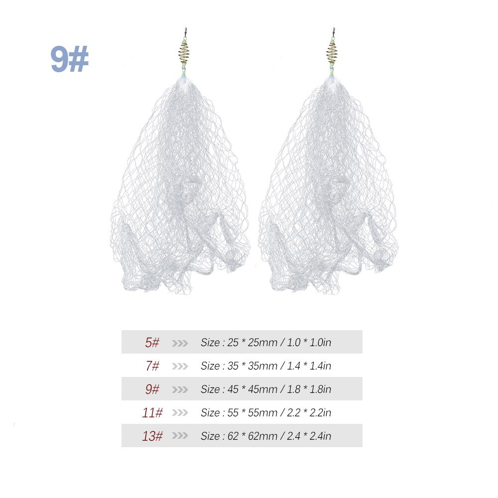 2 stk fiskenett karpe fiskeredskap pesca kobber våren stim fiske garn med lysende perler mesh nett for natten: 9