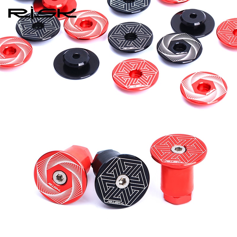 RISK 2pcs Bike Handlebar End Plugs Bicycle Bar End Plugs Grip Ends Caps MTB Road Cycling Handle Bar Plug Ends