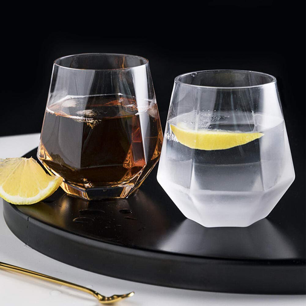 Verre à Whisky géométrique en cristal de diamant, tasse en verre de jus d'eau, Bar de maison, articles pour boissons, de Couple