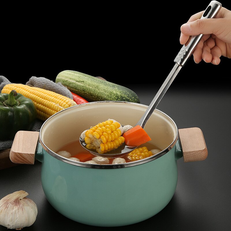Kjøkken rustfritt stål koreansk stil kjøkkenutstyr gryter sett matlaging servise mat ris suppe skje dørslag spatel tilbehør