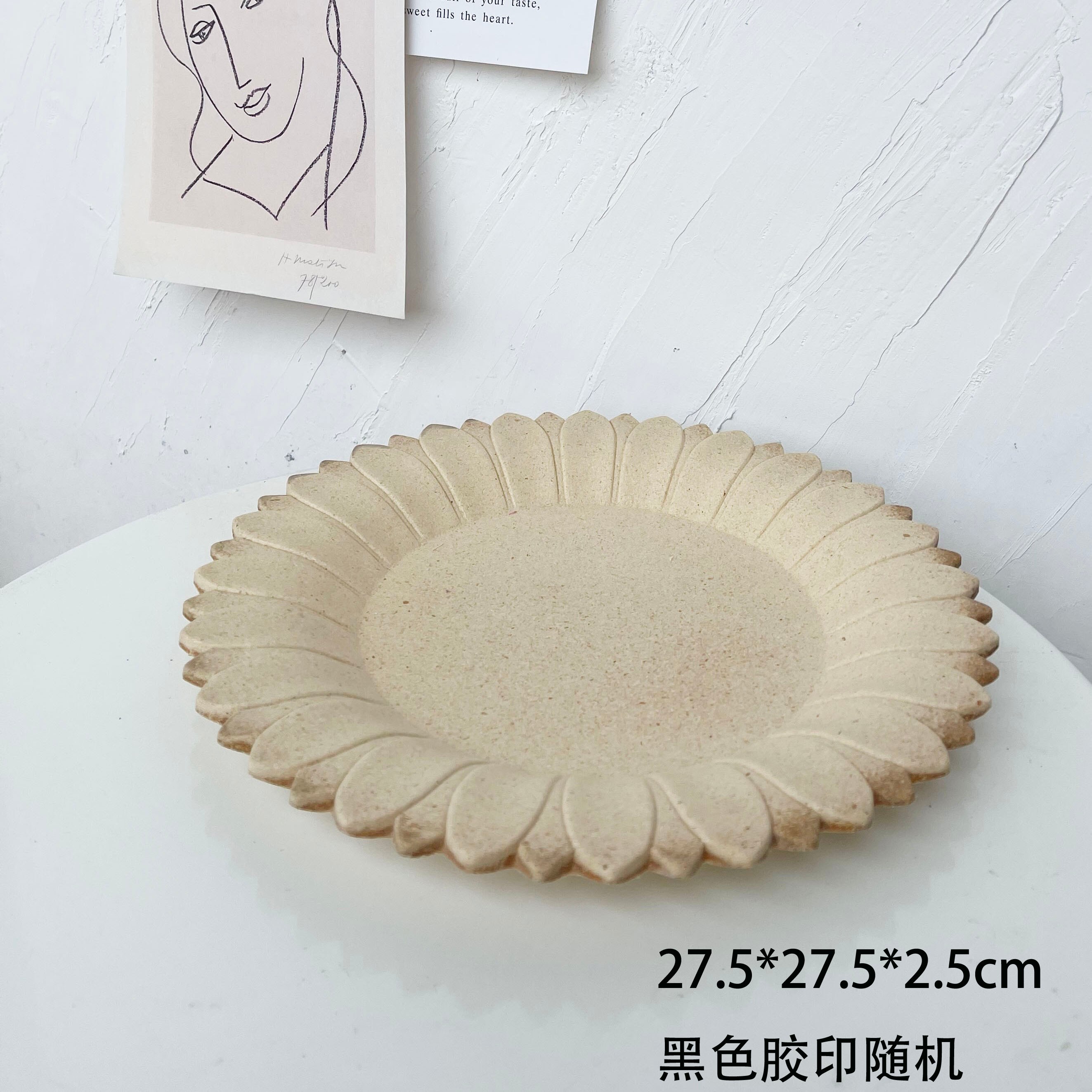 Primitiv smykkeplade træbakke original embryo håndlavet dessertbakke kage borddekoration makeup smykker ringbakker: B