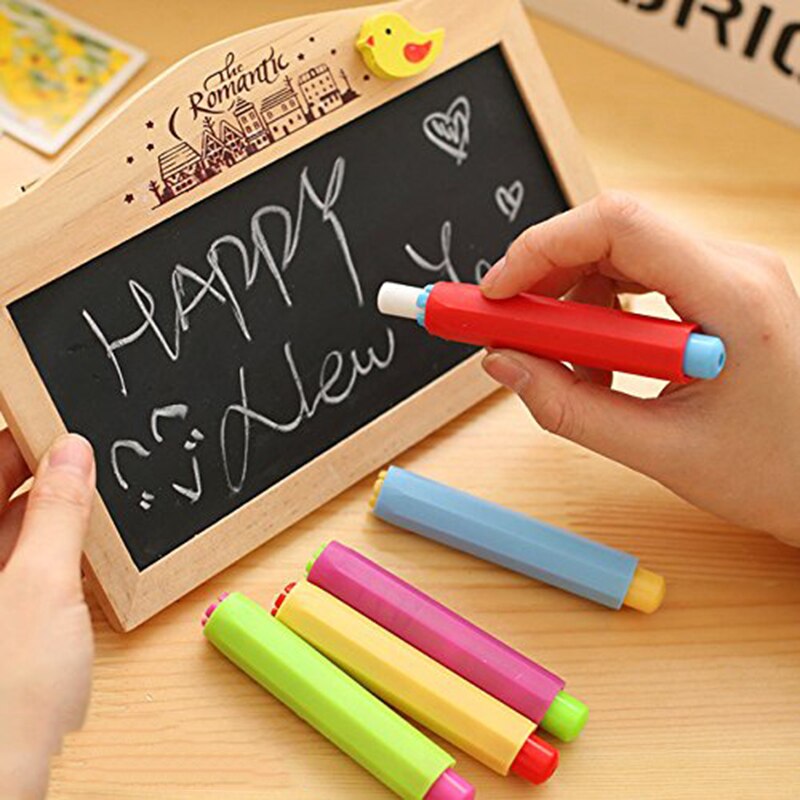 5X Chalk Holder Case Cover for Plastic School Adjustable Replacement Chalk Cover color ran