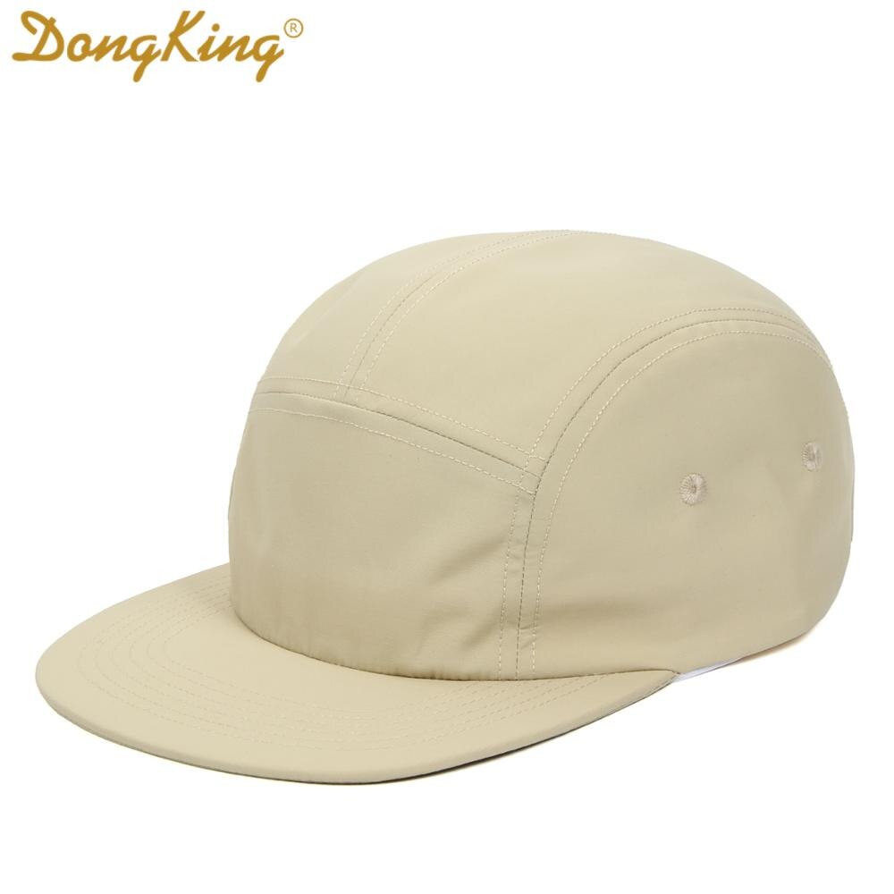 Dongking 5 Panelen Classic Baseball Cap Korte Rand Baseball Cap Taslon Splash Proof Stof Snel Droog Hoed Flat Bill big Size: Khaki / 60-62cm Adjustable