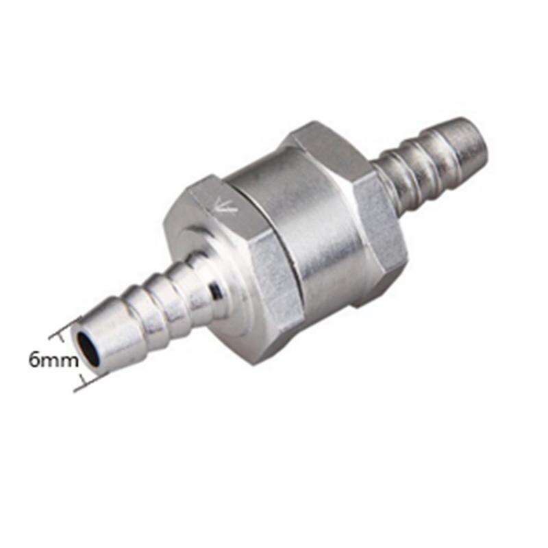 6MM Durable Automotive Aluminium Alloy Fuel Non Return Check Valve Fit Petrol diesel Fuel unidirectional Check Valve