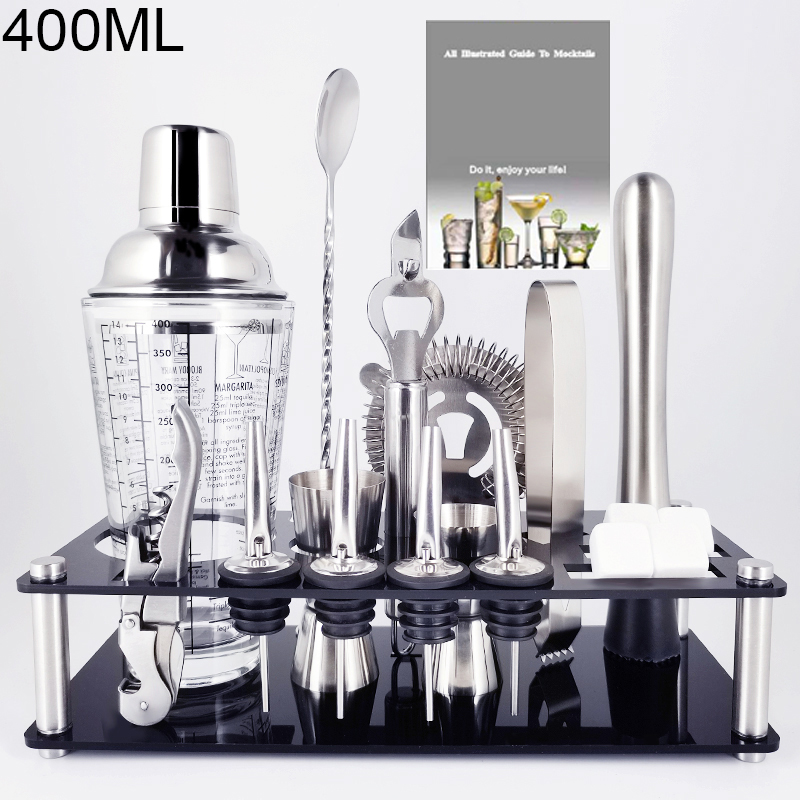 Dosenöffner Bar Löffel Wein Kork Ausgießer Sieb Bar Werkzeuge Zubehör 1-19 Stck Edelstahl Boston Cocktail Shaker rezept: 400ML einstellen Stand