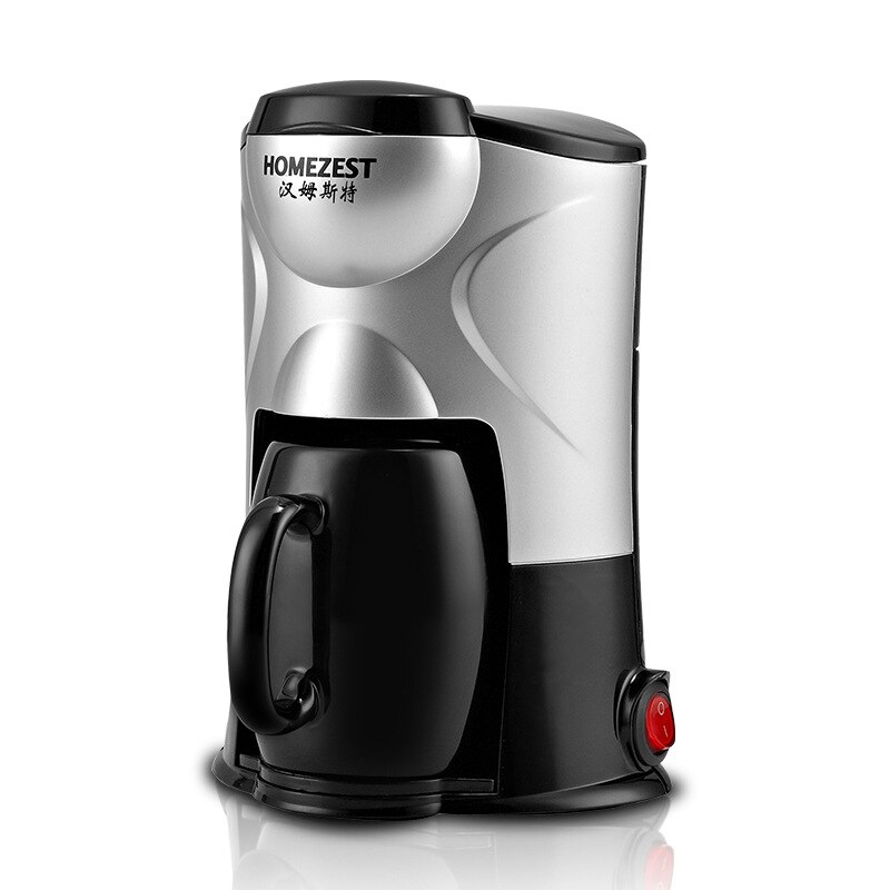 Lille kaffemaskine hjemme automatisk bærbar mini enkelt kop amerikansk kaffekande små apparater: Sort / Os