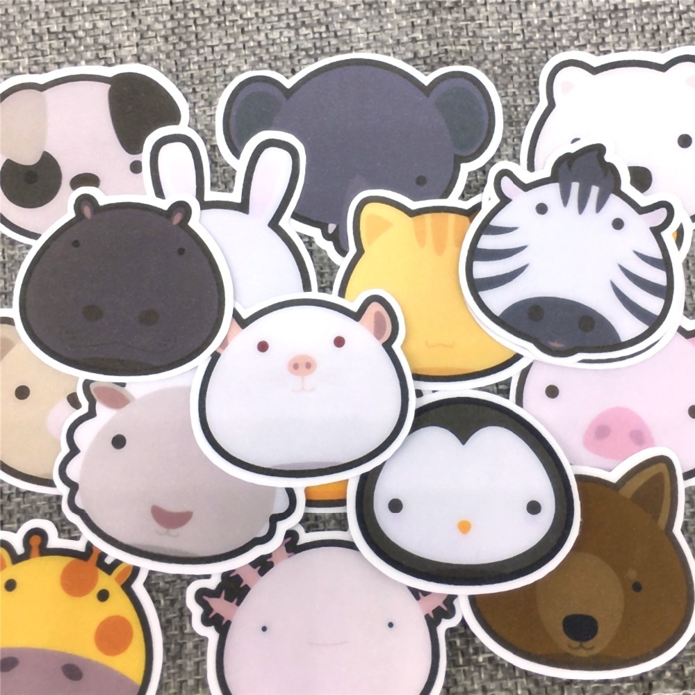 30 pcs Animal world hoofd Papier Stickers Scrapbooking Decoratie DIY speelgoed phoneAblum Dagboek Label Sticker Kawaii Briefpapier