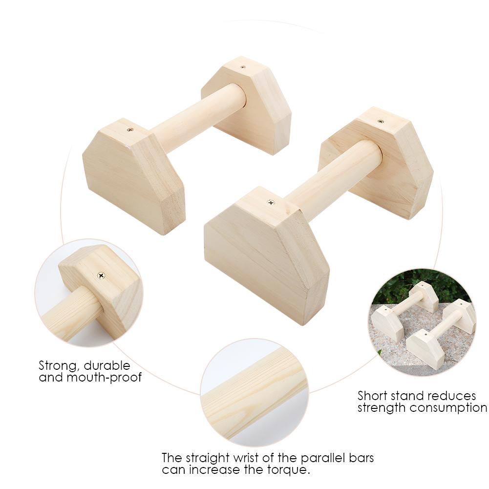 Soporte para ejercicios push-up barras deporte gimnasio entrenamiento pecho H en forma de pino madera calisténica soporte de mano paralelo barra doble varilla