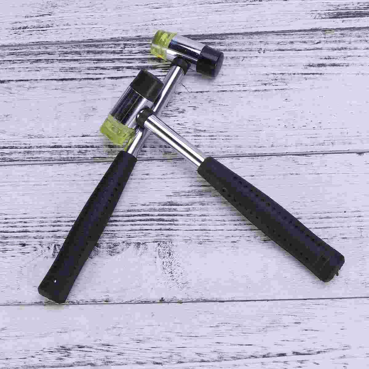 2pcs 25mm Installable Multifunctional Two Way Floor Rubber Steel Handle Hammers Tool Installation Hammer Tool