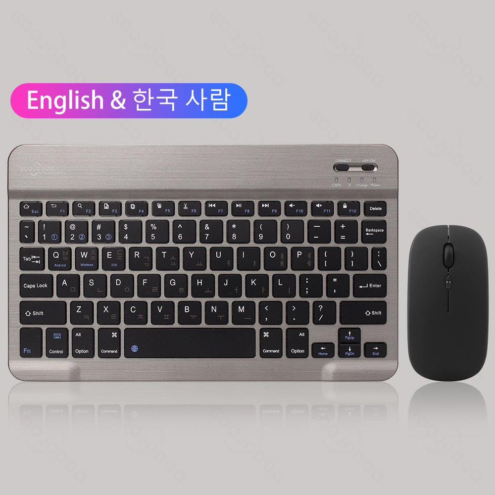 GOOJODOQ Bluetooth Keyboard For iPad Tablet Smartphone Wireless Keyboard And Mouse For Xiaomi Samsung Huawei Teclado Sem Fio: KR-Gray