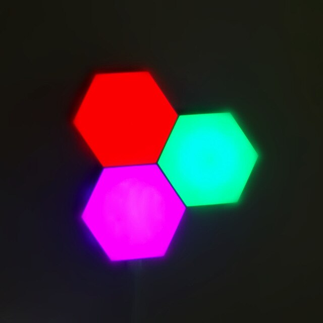 RGB Colorful Remote control touch honeycomb lamp quantum Light hexagonal LED color changing lamp USB wall lamp: 3PCS Set