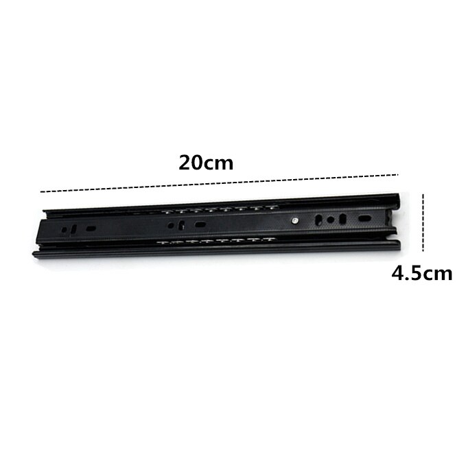 2 stk høy 8 &quot; 3-- fold kulelager teleskopisk skap skuff glideskinner rustfritt stål skuff glider møbler hardware