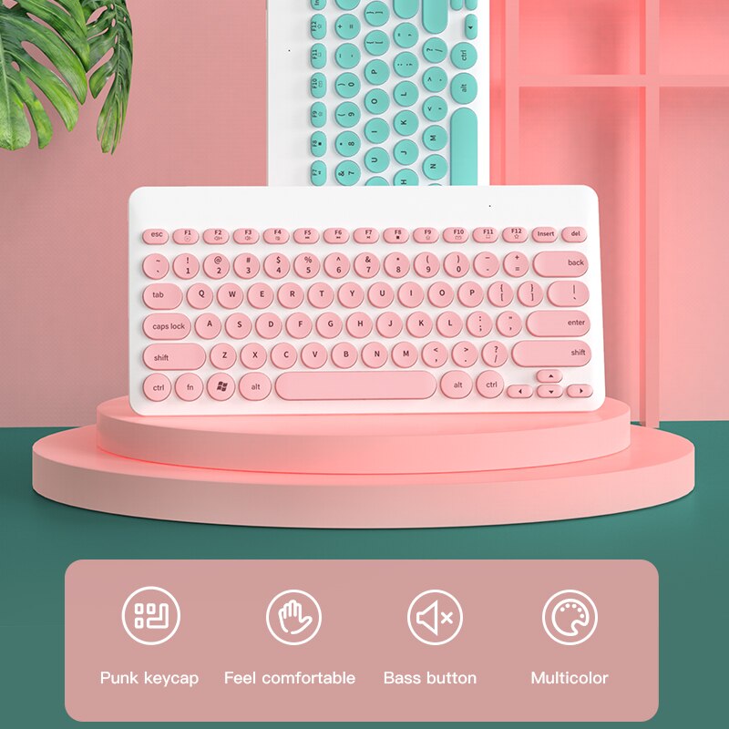 Pink Keyboards With Mouse Wireless Keyboard For Teclado PC Computer Laptop Desktop Tablet Gamer Cute Ergonomic Keyboards Set