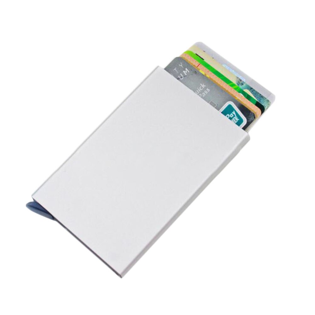Men Metal Stainless Steel Card Holder Case Silver Aluminium Travel Wallet Rfid Business ID Credit Bank Card Case for Cards: Silver