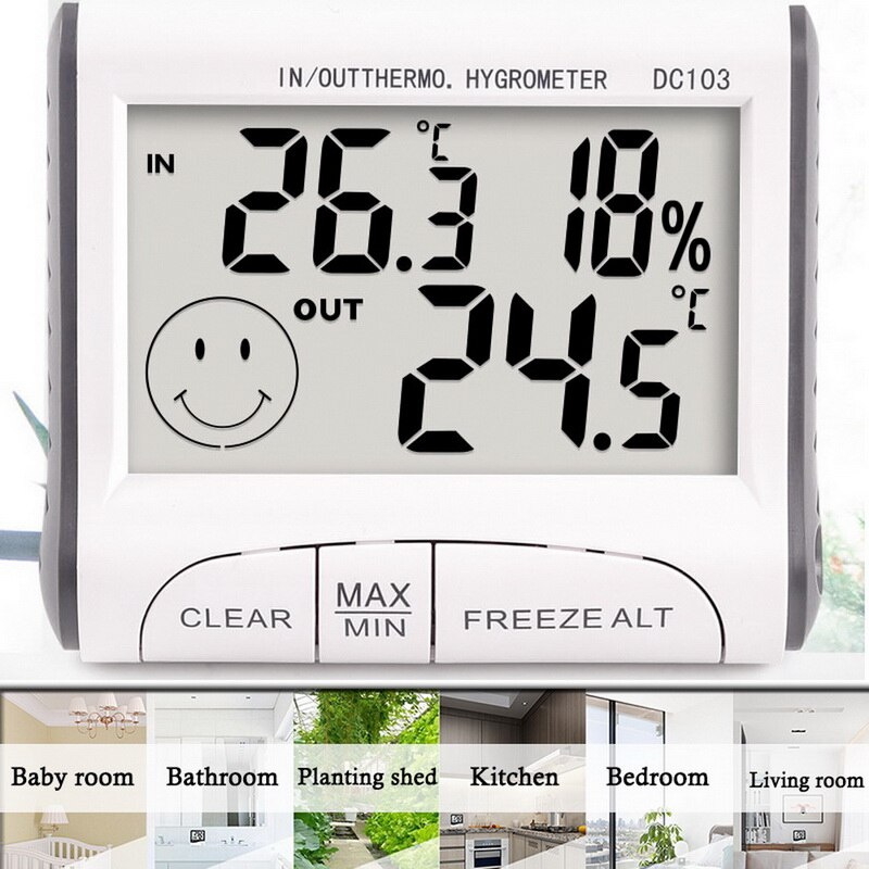 Strong Magnet Digital Humidity Display Hygrometer Thermometer Indoor Outdoor Temperature Humidity Monitor With Probe