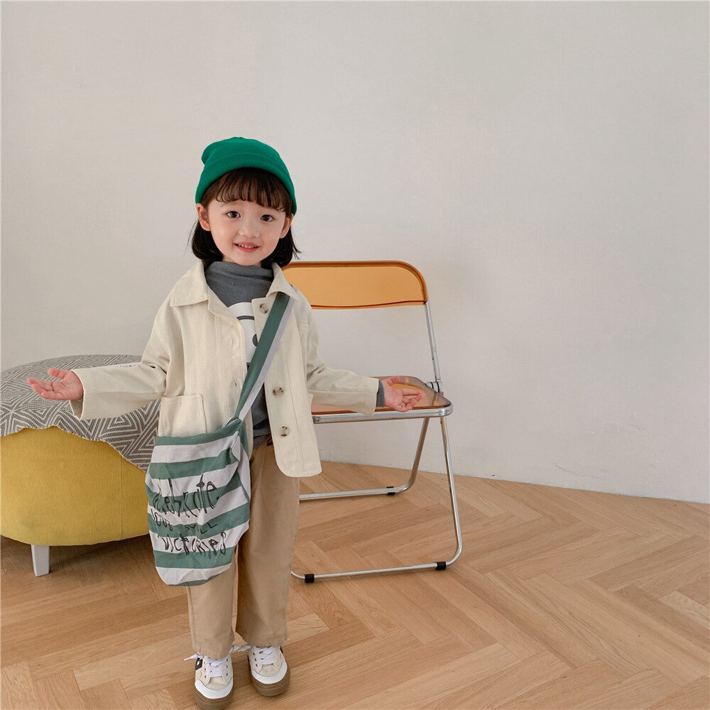 8948 pantaloni per bambini autunno nuovo 2021 pantaloni per bambini coreani due colori lavati Tobykid Casual Spot pantaloni da ragazzo pantaloni da ragazza in cotone