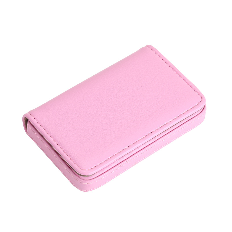 1pc PU Leather Business Card Holder With Magnetic Buckle Slim Pocket Name Card Holder Large Capacity Portable Credit Card Case: dark blue