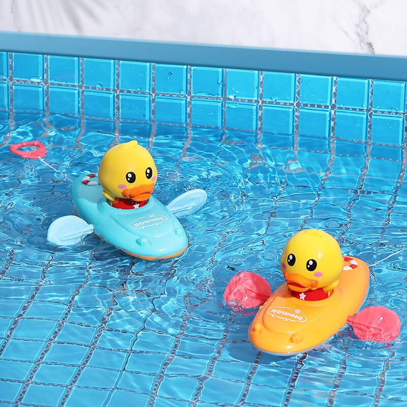 Children's bath toy chain rowboat toy swimming swimming cartoon duck baby early education bath beach