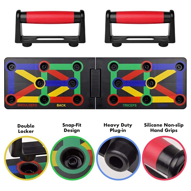 Push Up Board Portable Push Up Board Training for Men Women Bodybuilding Fitness Workout Biceps Muscle Training Gym Exercise