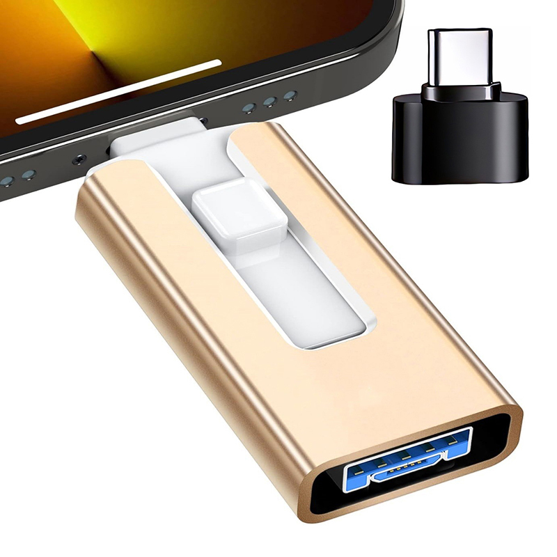 Usb 3.0 -muistitikku 512g 256g 2tb 1tb iphonelle, jossa 4 -in- 1 iphone-liitäntä, mikrotyyppinen pendrive iphonelle 7/8/11/12/13:lle ja ipadille