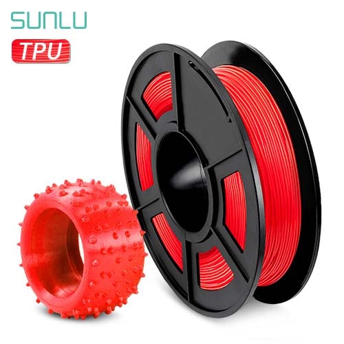 Tpu fleksibel filament 0.5kg 1.75 filament tpu sunlu til 3d printer giftfri 100%  ingen boble: Tpu-rød -1.75mm