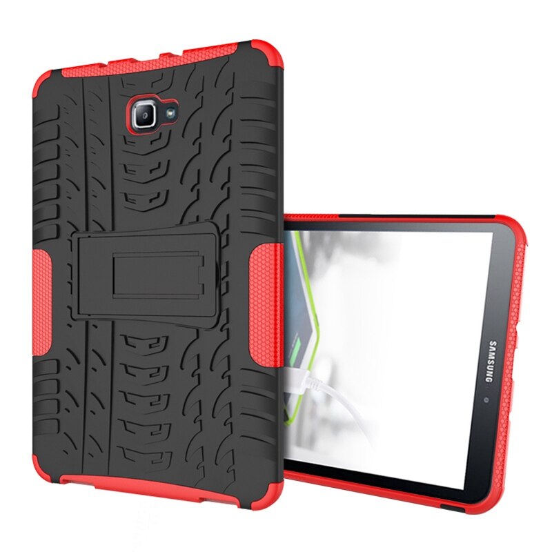 Coque pour Samsung galaxy Tab A6 SM-T580 TAB A SM-T585, étui en TPU + PC pour tablette T580, 10.1,: Rouge