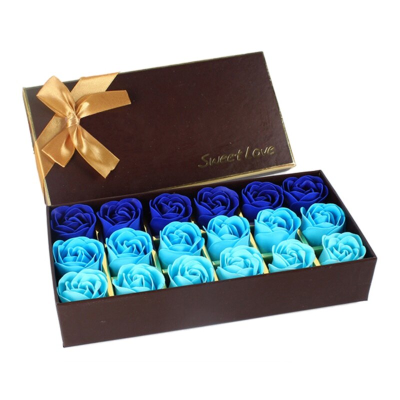 Romantic Simulation Rose Soap Flower Wedding Souvenir Valentines Day Birthday Beautiful: Blue