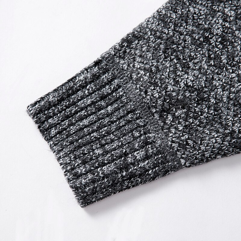 Efterår vinter herre hætte cardigan lynlås tyk blød langærmet solid komfortabel frakke strikket afslappet herre sweater