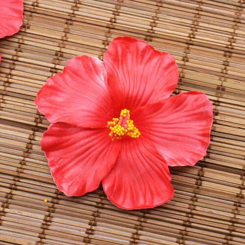 BIT.FLY 10PCS Hawaii party Hibiscus flowers Summer party DIY decorations Artificial PE hibiscus flower Hula girls headwear: Red