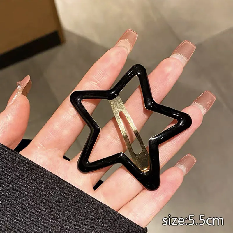 Große Stern-Haarspangen für Frauen, Mädchen, freundlicher, Y2K, süßes süßes Mädchen, bunte fünfeckige Haarnadel, BB-Clip, Kopfbedeckung, Zubehör, ,: Himmel Blau