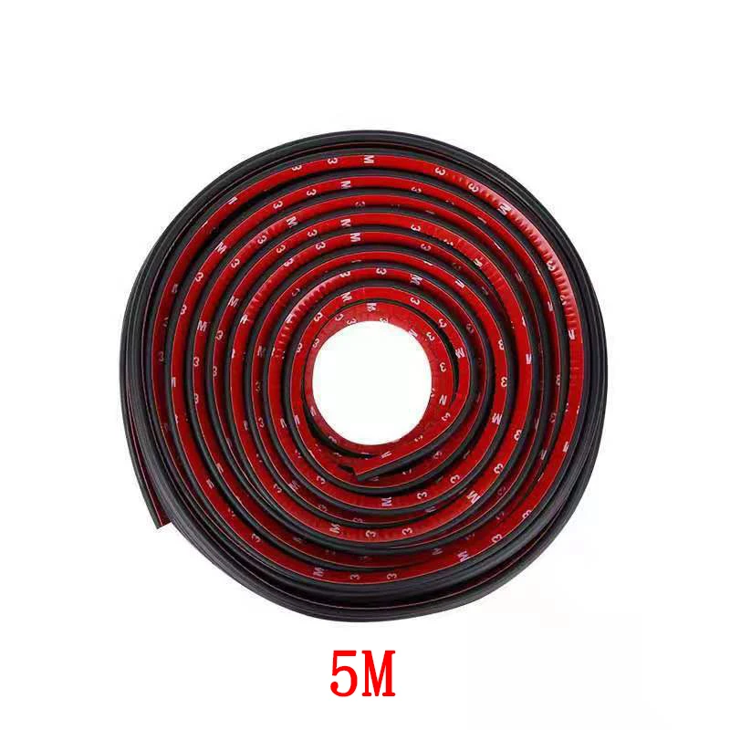 Tiras de vedação de porta de carro, 5/8/10m, tira de ruído, tipo b, isolamento de borracha, à prova de vento, à prova d'água, lado da porta, adesivo forte: Vermelho