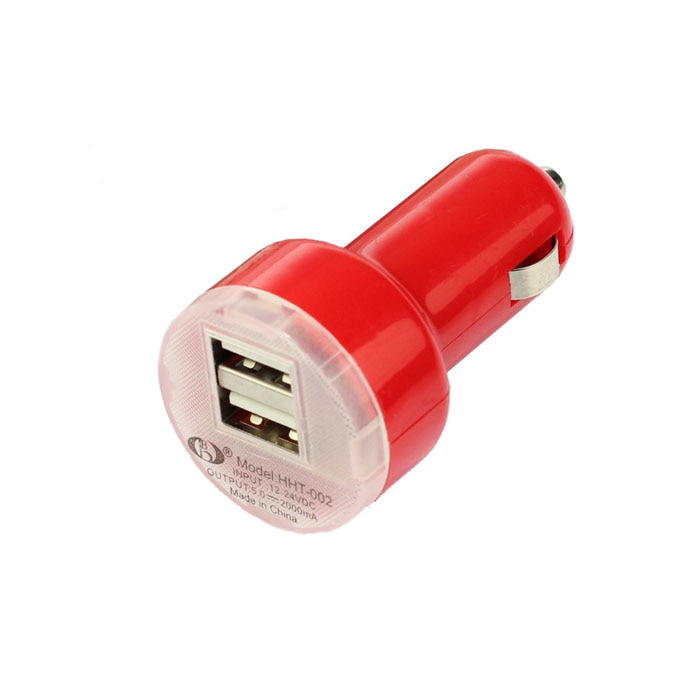 USB Autolader Universele Auto-Oplader Universele Dual Dubbele Usb-poort Auto-oplader Adapter Voor Cellphone Rode auto-charger