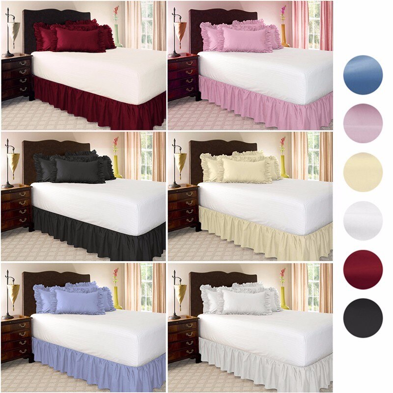 Hôtel Élastique Lit Jupe 6 Couleurs Suede Tissu pour Roi/Reine Taille Juponnage pastorale Style Fit couvre-lit
