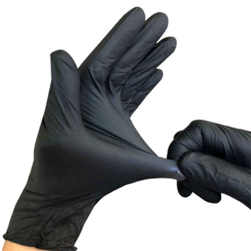 100 pièces noir gants jetables Latex vaisselle cuisine travail médical jardin gants universel pour gauche et droite