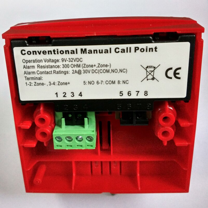 5pcs/Lot CJ-SB106 2 wire Fire Alarm button Conventional Manual Call Point Easy to press in emergency condition Reset by key