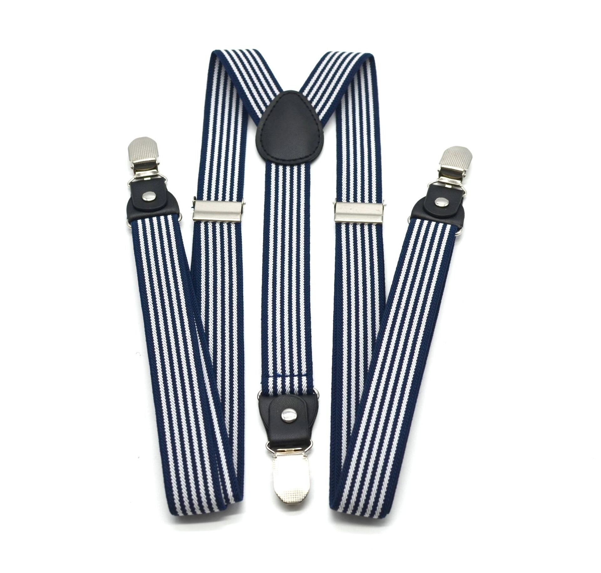 Mens Suspenders Bowtie Set Male Trouser Suspender Pants Navy White Striped British Vintage Wedding Shirt Braces for Men: suspender